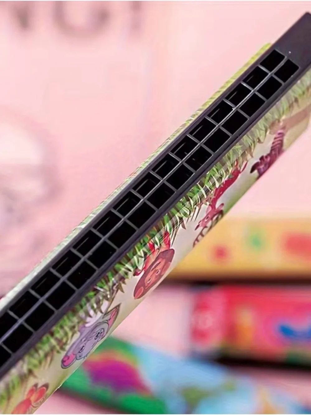Kids Cartoon Harmonica 3pcs random - Green Illustrated Design